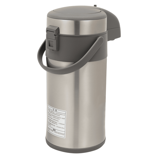 4L pomp, waterkoker en koffiepomp, roestvrij staal, vacuüm geïsoleerd, met pompmechanisme (zilver)