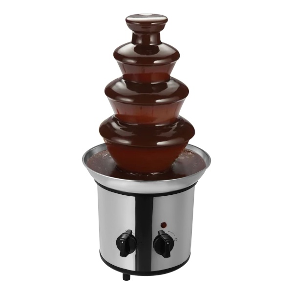 Chocoladefontein 4 dieren in roestvrij staal 170 W chocoladefondue met warmhoudfunctie Flow-functie