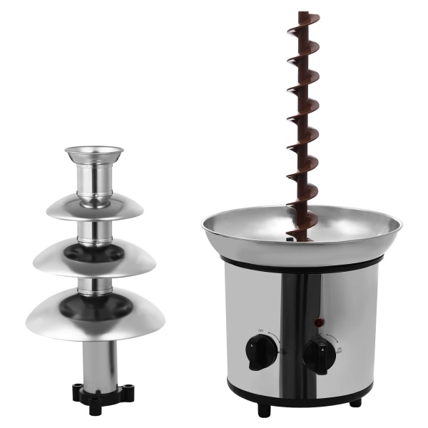 Chocoladefontein 4 dieren in roestvrij staal 170 W chocoladefondue met warmhoudfunctie Flow-functie