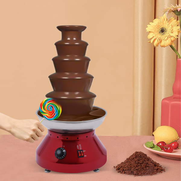 Chocolade Fontein Commerciële Hete Chocolade Fondue Toren 5 Tier 7 lb Grote Capaciteit Roestvrij Staal Chocolade Smeltende Verwarmingsmachine