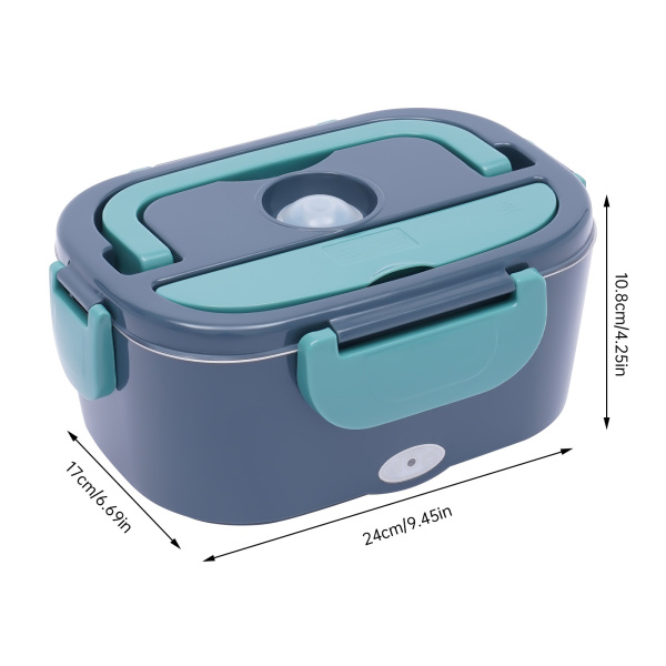 3-in-1 elektrische lunchbox, thermische lunchbox, 1,5 liter, draagbare voedselverwarmer met 2 compartimenten