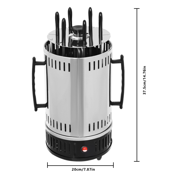 Verticale Elektrische Grill, Verticale Rotisserie, Roterende Elektrische Grillmachine, Efficiënt Verwarmen, 20*37.5cm