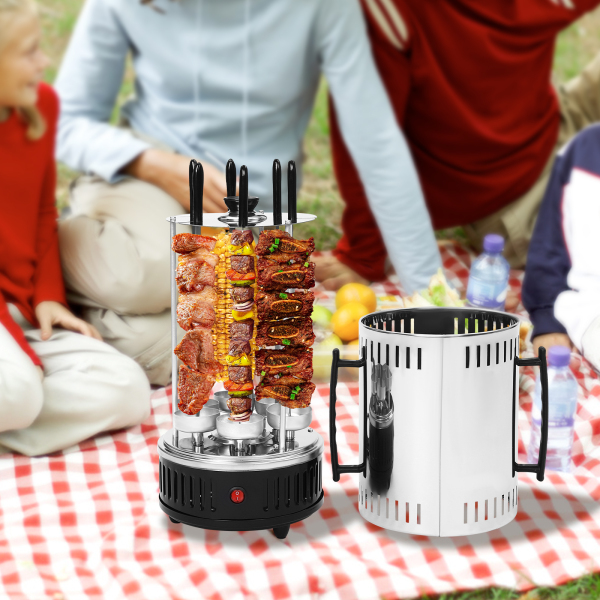 Verticale Elektrische Grill, Verticale Rotisserie, Roterende Elektrische Grillmachine, Efficiënt Verwarmen, 20*37.5cm