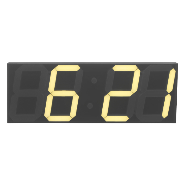 LED Digitale Klok, LED Wandklok, LED Digitale Klok met Afstandsbediening voor Woonkamers, Kantoren - Warm Wit Lettertype