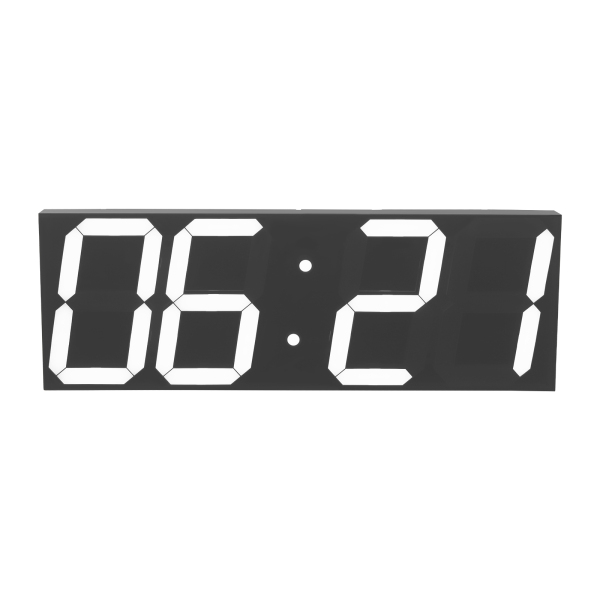LED Digitale Klok, LED Wandklok, LED Digitale Klok met Afstandsbediening voor Woonkamers, Kantoren - Wit Lettertype