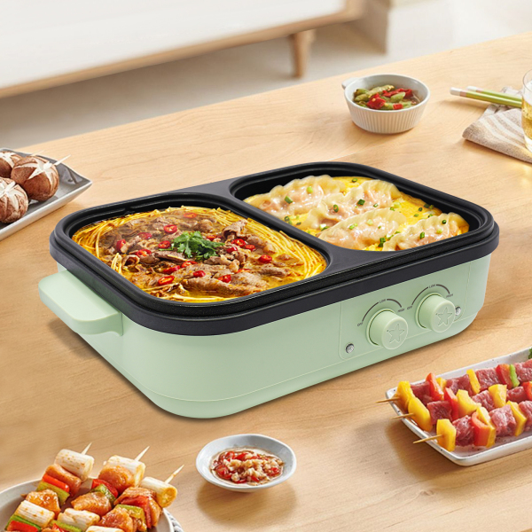 Elektrisch fornuis met grillzone, Multifunctioneel fornuis, 2-in-1 elektrisch fornuis, om te grillen, bakken, enz., 1300W Elektrisch fornuis met grillzone, Multifunctioneel fornuis, 2-in-1 elektrisch fornuis, om te grillen, bakken, enz., 1300W