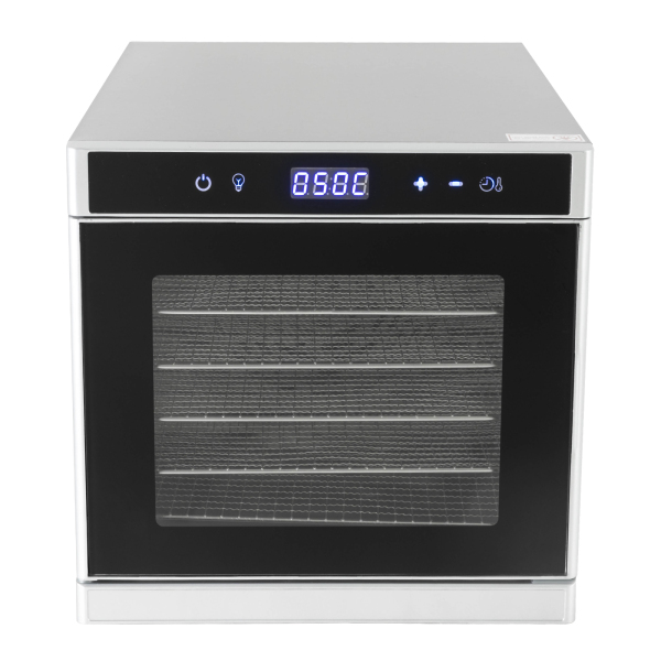 RVS Voedseldroger met Recepten 6 Bakken LED Display 35°-75°C 700W Zilver