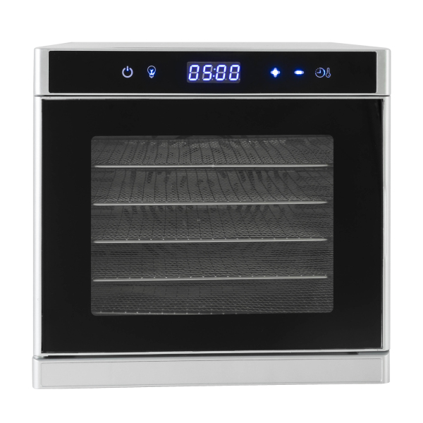 RVS Voedseldroger met Recepten 6 Bakken LED Display 35°-75°C 700W Zilver RVS Voedseldroger met Recepten 6 Bakken LED Display 35°-75°C 700W Zilver