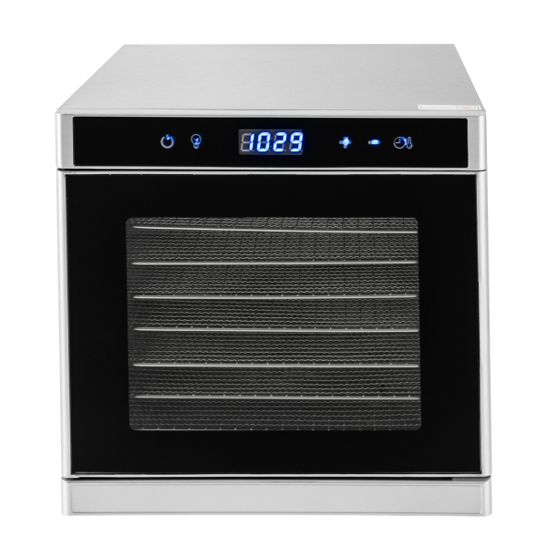 Automatische roestvrijstalen dehydrator Dehydrator (35-75°C) 700 W 8 niveaus Dehydrator met 24 uur timer Automatische roestvrijstalen dehydrator Dehydrator (35-75°C) 700 W 8 niveaus Dehydrator met 24 uur timer