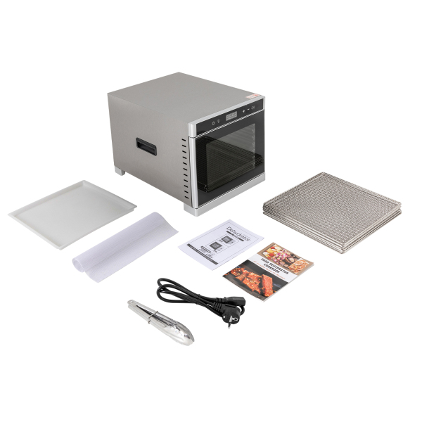 Automatische roestvrijstalen dehydrator Dehydrator (35-75°C) 700 W 8 niveaus Dehydrator met 24 uur timer