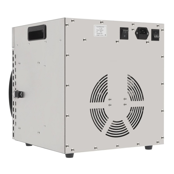 Voedseldroogmachine 8 dienbladen roestvrij staal, 400 W, 30-90 ° C temperatuurregelaar, 24 uur timer