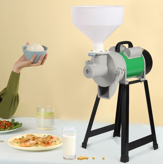220V graanmolen, elektrisch 2800 tpm, gebruikt voor sojabonen en rijst, groene kleur 220V graanmolen, elektrisch 2800 tpm, gebruikt voor sojabonen en rijst, groene kleur