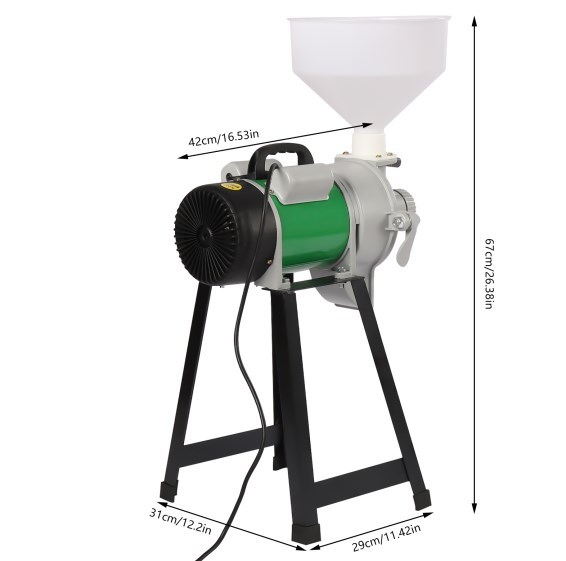 220V graanmolen, elektrisch 2800 tpm, gebruikt voor sojabonen en rijst, groene kleur 220V graanmolen, elektrisch 2800 tpm, gebruikt voor sojabonen en rijst, groene kleur