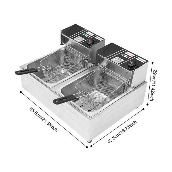 220V 12L Commerciële Friteuse, Grote Capaciteit Friteuse, Elektrische Friteuse