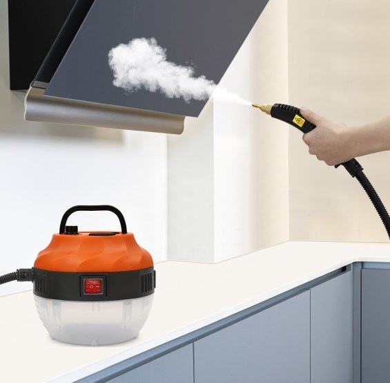 Stoomreiniger, 1600W, hogedrukstoomreiniger, autostoomreiniger, 6 versnellingen, verstelbaar, oranje Stoomreiniger, 1600W, hogedrukstoomreiniger, autostoomreiniger, 6 versnellingen, verstelbaar, oranje