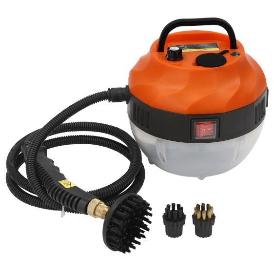 Stoomreiniger, 1600W, hogedrukstoomreiniger, autostoomreiniger, 6 versnellingen, verstelbaar, oranje