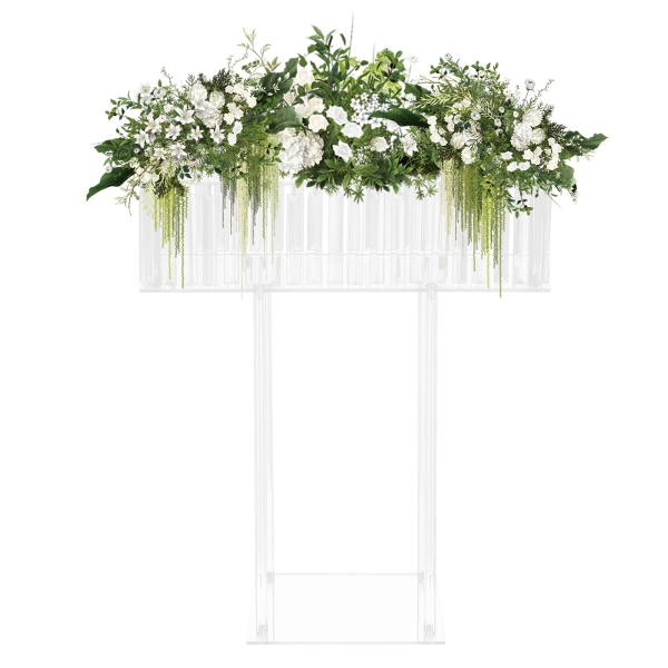 23,62*7,87*30,7 inch vierkante bloemenstandaard, bruiloftsbloemenstandaard, acryl bloemenstandaard voor bruiloftsdecoraties, feesten, verjaardagen, vieringen