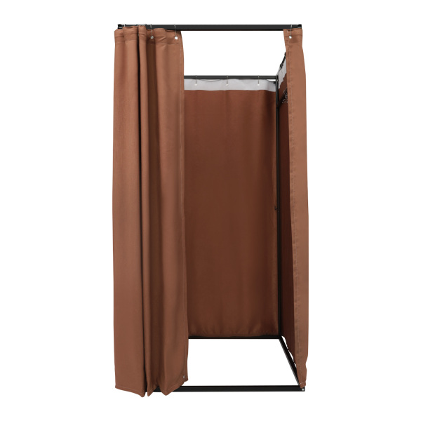 100x100x200cm Draagbare kledingwinkel paskamer, kledingwinkel paskamer, kleedkamer paskamer - koffiekleur