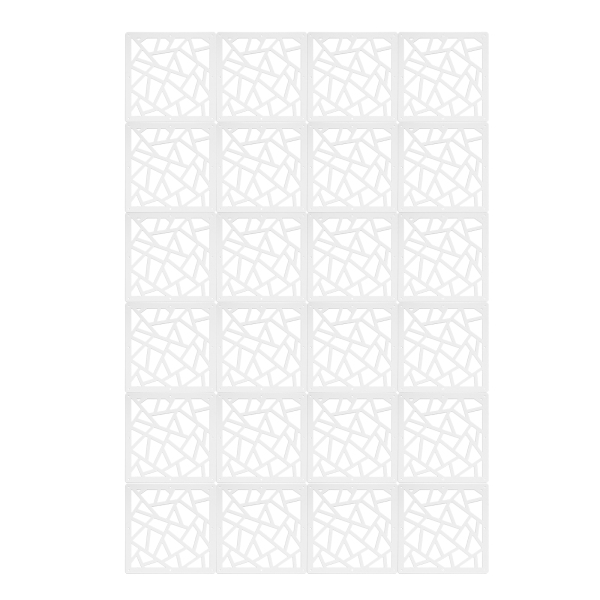 24 stuks 29*29cm hangende kamerverdeler, decoratieve wandschermpanelen, holle ontwerpschermpanelen