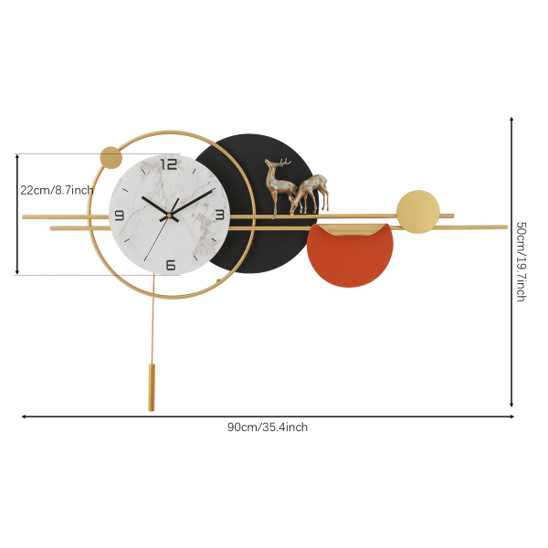 50x90cm Decoratieve Wandklok, Moderne Stille Wandklok, Grote Wandklok voor Woonkamer