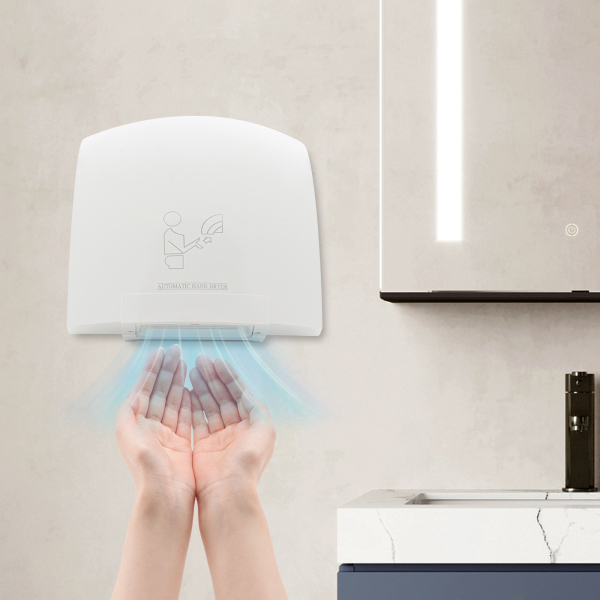 Elektrische handdroger, commerciële compacte luchthanddroger, automatische handluchtdroger - wit