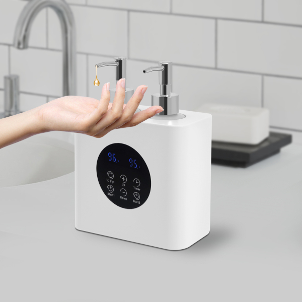 Massageolieverwarmer met olieflesdispensers, elektrische massageolieverwarmer, massageolieverwarmer - dubbele fles Wit