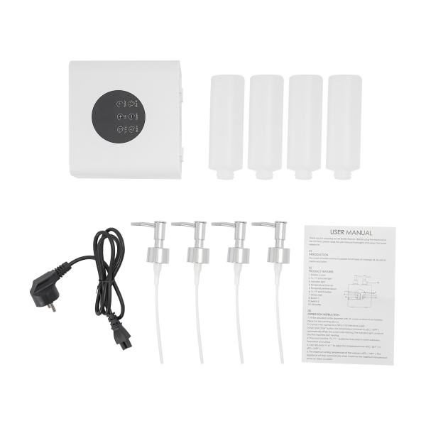 Massageolieverwarmer met olieflesdispensers, elektrische massageolieverwarmer, massageolieverwarmer - dubbele fles Wit