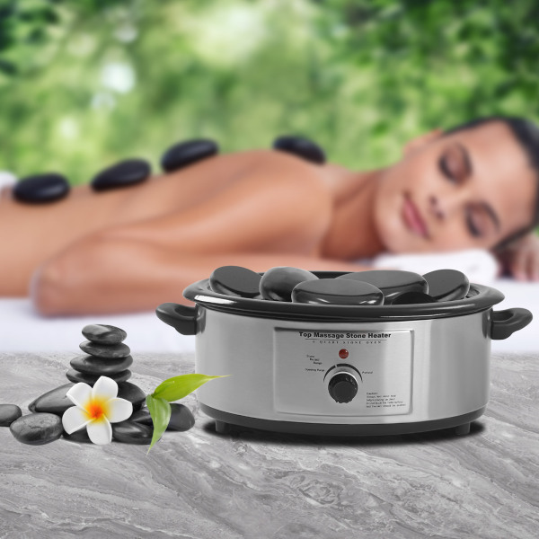 Massage Hot Stone 6 L 750W voor hete warme stenen massages en gezondheidszorg in professionele schoonheidssalons massagewinkels huizen zwart