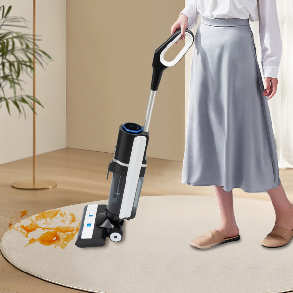 Draadloze stofzuiger, nat-/droogstofzuiger met éénstapsreiniging, slim scherm en gesproken aanwijzingen Draadloze stofzuiger, nat-/droogstofzuiger met éénstapsreiniging, slim scherm en gesproken aanwijzingen