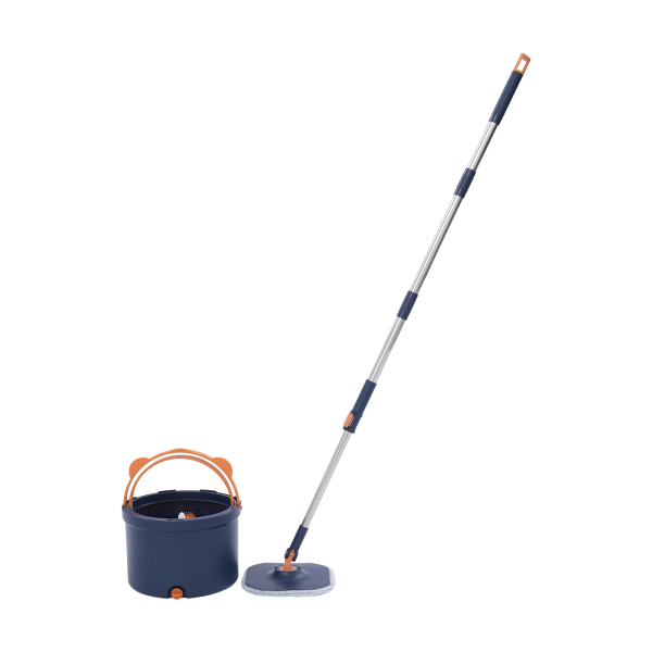 Spin Mop en Emmer, Spin Mop en Emmer Kit voor Thuis, Spinning Mop Emmer Kit - Donkerblauw