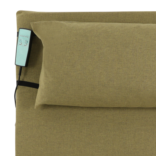 Elektrisch ondersteund wekapparaat, elektrisch verwarmd matras, bedrugleuning, elektrisch optillende rugleuning - Groen
