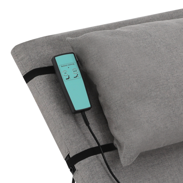 Elektrisch ondersteund wekapparaat, elektrisch verwarmd matras, bedrugleuning, elektrisch optillende rugleuning - grijs Elektrisch ondersteund wekapparaat, elektrisch verwarmd matras, bedrugleuning, elektrisch optillende rugleuning - grijs