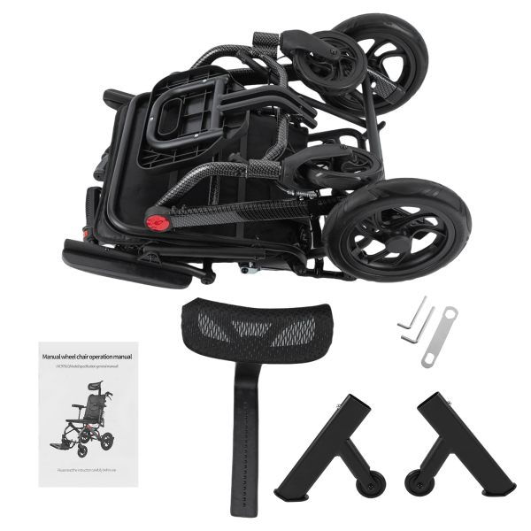 AC976LG(12)-46 Liggende rolstoelen, opvouwbare transportrolstoel voor senioren, liggende rolstoel voor volwassenen