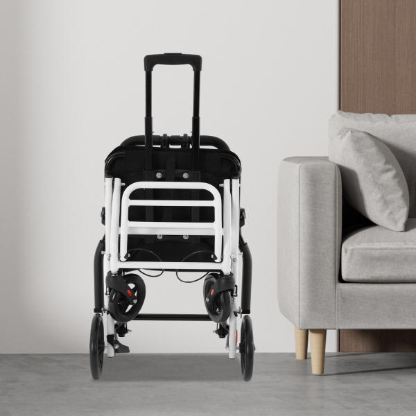 Lichtgewicht opvouwbare transportrolstoel, opvouwbare transportrolstoel met reistas, draagbare reisrolstoel voor wandelen, uitstapjes, reizen Lichtgewicht opvouwbare transportrolstoel, opvouwbare transportrolstoel met reistas, draagbare reisrolstoel voor wandelen, uitstapjes, reizen