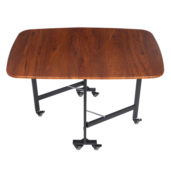 Opvouwbare eettafel Drievoudig draagbare opvouwbare tafel voor thuisgebruik 120*80*75cm voor tuinen balkons slaapkamers woonkamers bruin