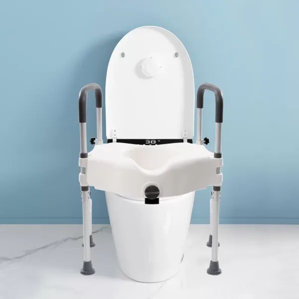 Toiletbrillift en veiligheidsframe voor ouderen met armleuning, lift 110 mm, gewicht 150 kg