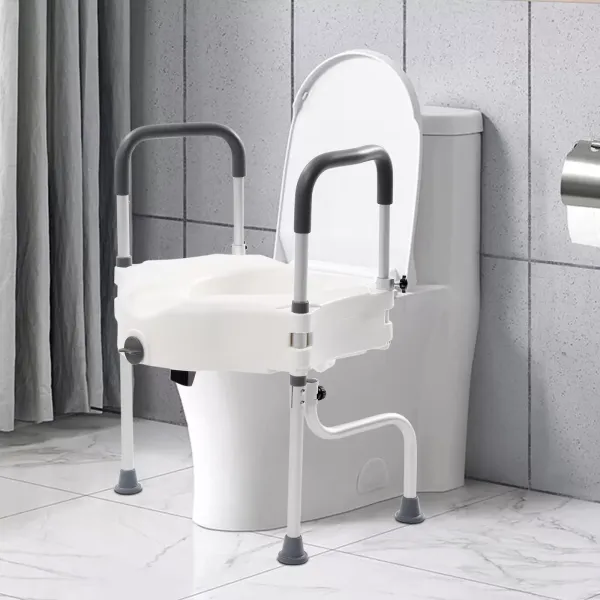 Toiletbrillift en veiligheidsframe voor ouderen met armleuning, lift 110 mm, gewicht 150 kg
