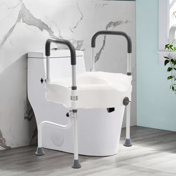 Toiletbrillift en veiligheidsframe voor ouderen met armleuning, lift 110 mm, gewicht 150 kg Toiletbrillift en veiligheidsframe voor ouderen met armleuning, lift 110 mm, gewicht 150 kg
