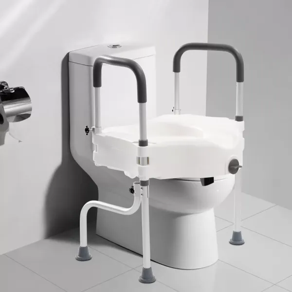 Toiletbrillift en veiligheidsframe voor ouderen met armleuning, lift 110 mm, gewicht 150 kg