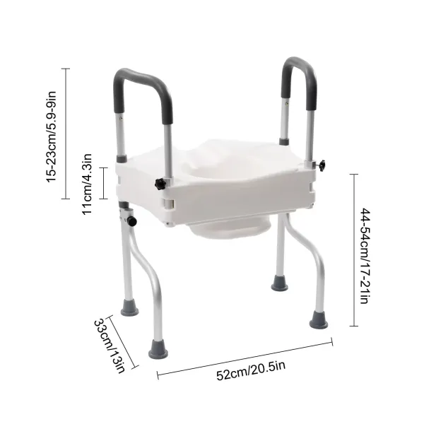 Toiletbrillift en veiligheidsframe voor ouderen met armleuning, lift 110 mm, gewicht 150 kg Toiletbrillift en veiligheidsframe voor ouderen met armleuning, lift 110 mm, gewicht 150 kg