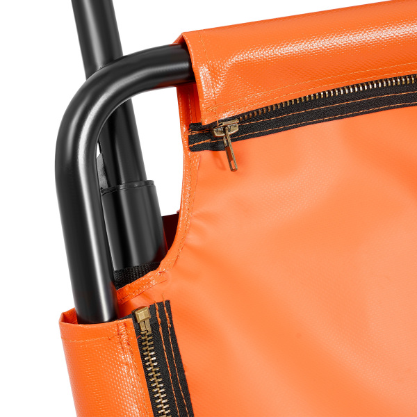 Handmatige trapstoel, opvouwbare noodtrapstoel met wielen, draagbare transporttrapstoel - oranje
