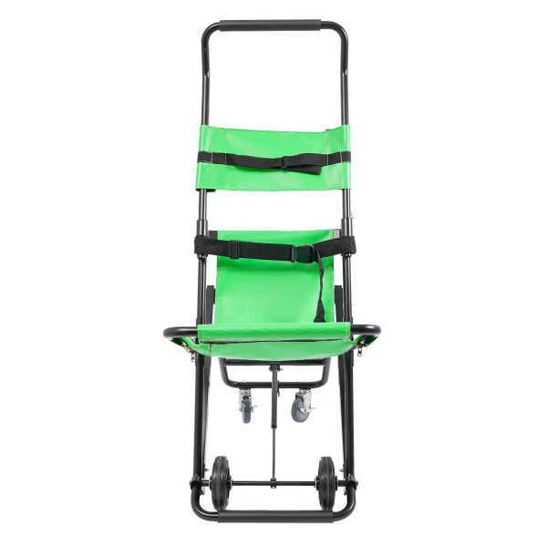 Handmatige trapstoel, opvouwbare noodtrapstoel met wielen, draagbare transporttrapstoel - Groen