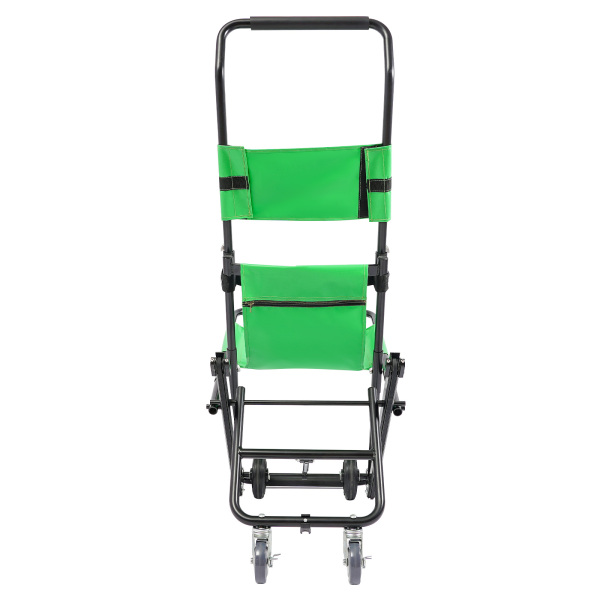 Handmatige trapstoel, opvouwbare noodtrapstoel met wielen, draagbare transporttrapstoel - Groen