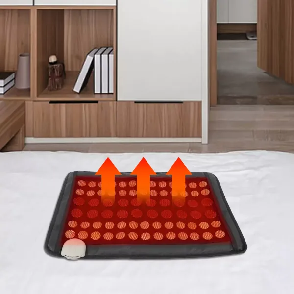 Infrarood verwarmingskussen - Toermalijn - Natuurlijke jade en toermalijn - 23,5 x 16" - 220 V - Automatische uitschakeling Infrarood verwarmingskussen - Toermalijn - Natuurlijke jade en toermalijn - 23,5 x 16" - 220 V - Automatische uitschakeling