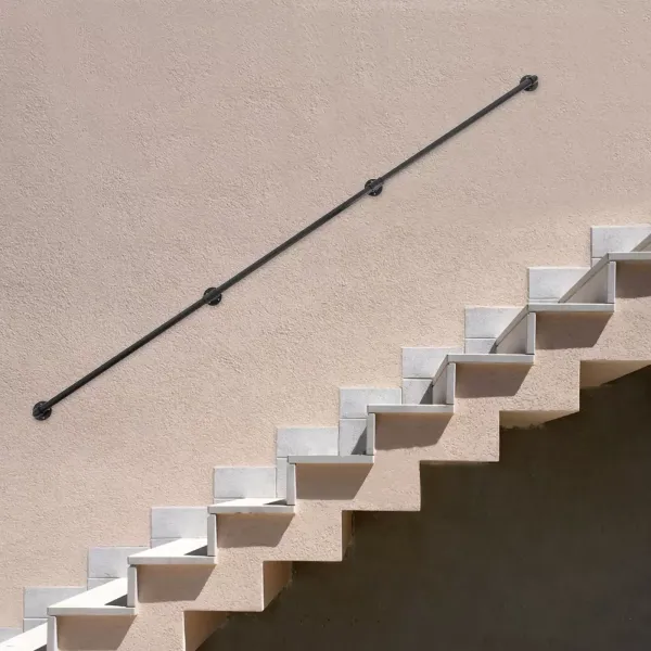 9FT Trapleuning, Metalen Trapleuning, Industriële Leuning voor Installatie op Trappen, Zolder, Voetleuningen