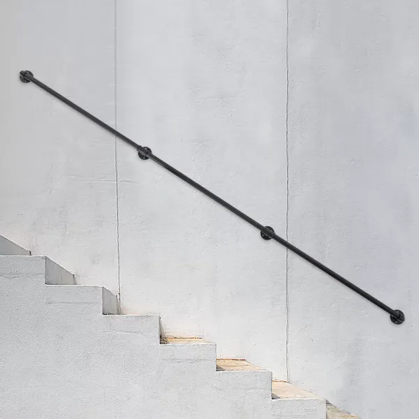 9FT Trapleuning, Metalen Trapleuning, Industriële Leuning voor Installatie op Trappen, Zolder, Voetleuningen 9FT Trapleuning, Metalen Trapleuning, Industriële Leuning voor Installatie op Trappen, Zolder, Voetleuningen