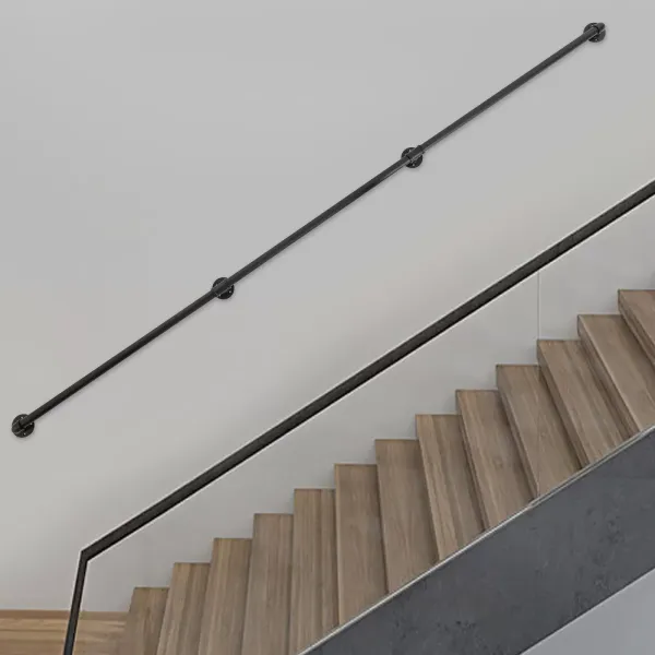 9FT Trapleuning, Metalen Trapleuning, Industriële Leuning voor Installatie op Trappen, Zolder, Voetleuningen 9FT Trapleuning, Metalen Trapleuning, Industriële Leuning voor Installatie op Trappen, Zolder, Voetleuningen
