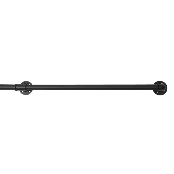 Leuningbuis, Heavy Duty Metaal, Dragend, 8ft, 3 Secties, Muurafstand: 8cmm, Zwart