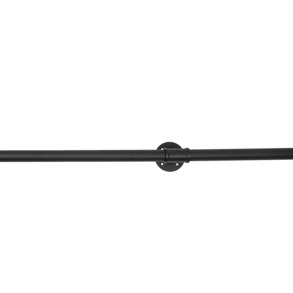 Leuningbuis, Heavy Duty Metaal, Dragend, 8ft, 3 Secties, Muurafstand: 8cmm, Zwart Leuningbuis, Heavy Duty Metaal, Dragend, 8ft, 3 Secties, Muurafstand: 8cmm, Zwart
