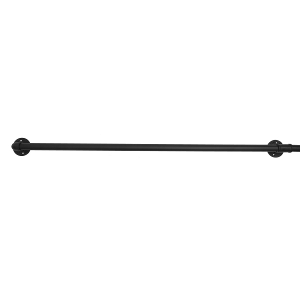 Buisrailing, Heavy Duty metaal met draagvermogen, stevige constructie, 12 ft., 3 secties, zwart Buisrailing, Heavy Duty metaal met draagvermogen, stevige constructie, 12 ft., 3 secties, zwart